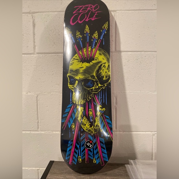 Cole Skull Skateboard Deck - Black and Yellow - Picture 1 of 1
